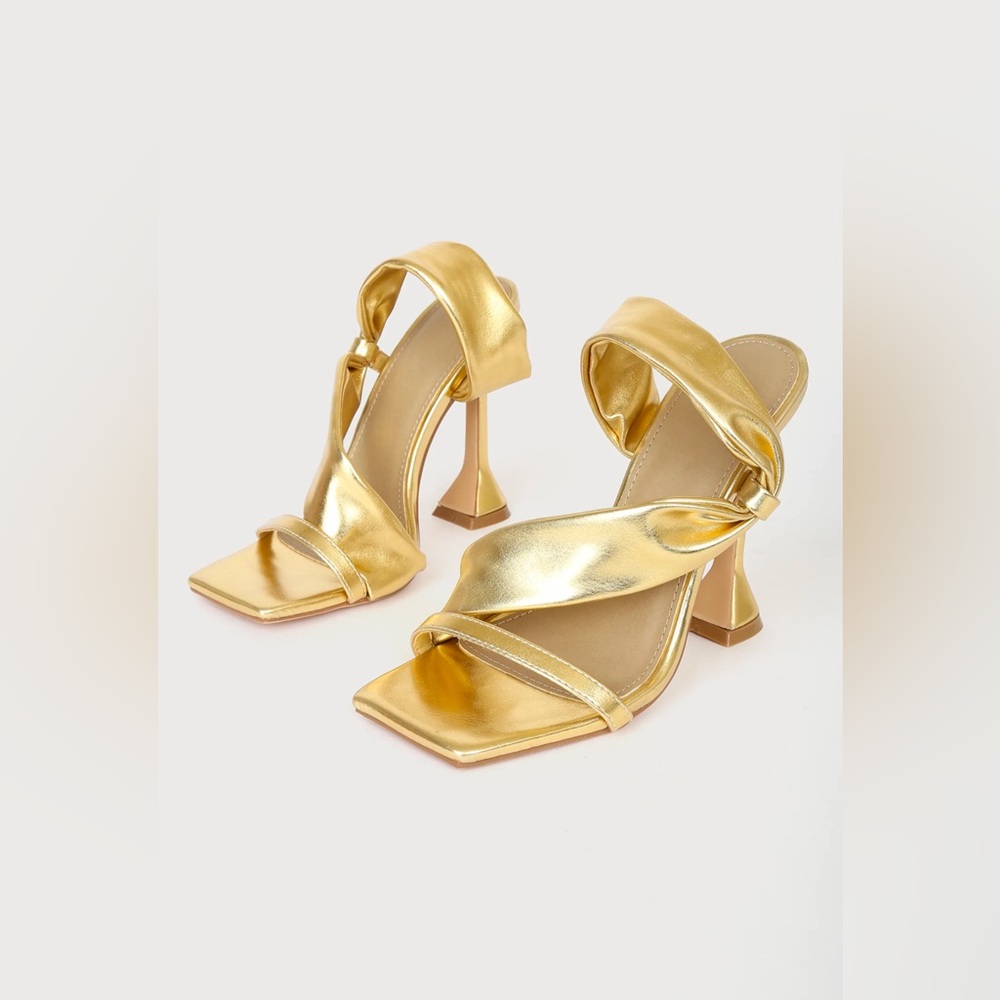 Lulu's Gold Strappy Heels